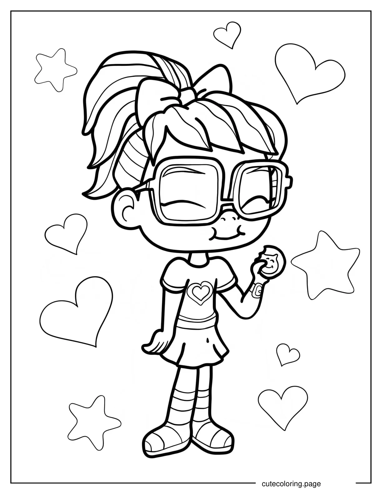 Abby Hatcher Eating A Cookie Coloring Page coloring page