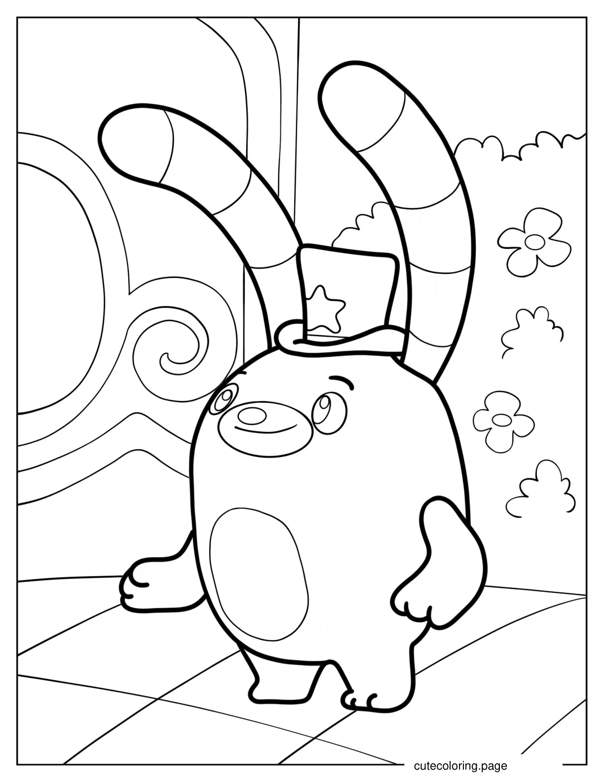 Bozzly Wearing Magician_s Top Hat Coloring Page coloring page