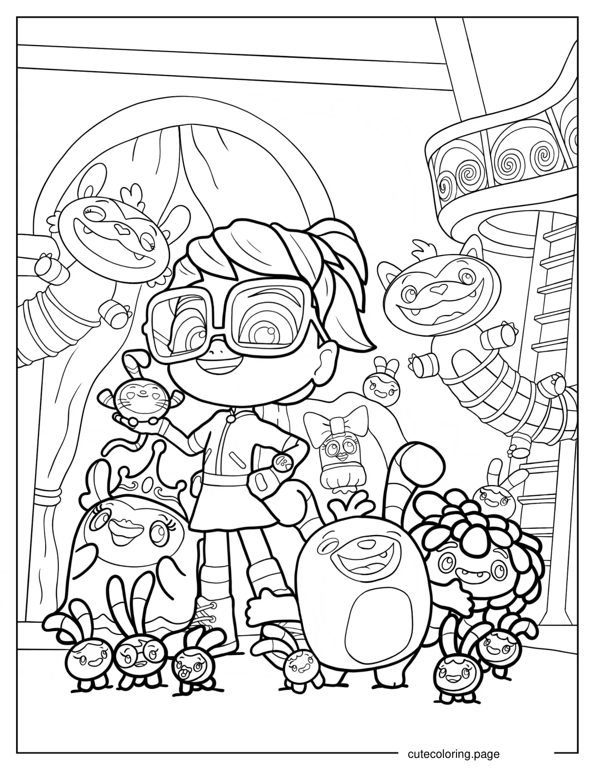 Detailed Abby Hatcher With Fuzzly Friends Coloring Page coloring page