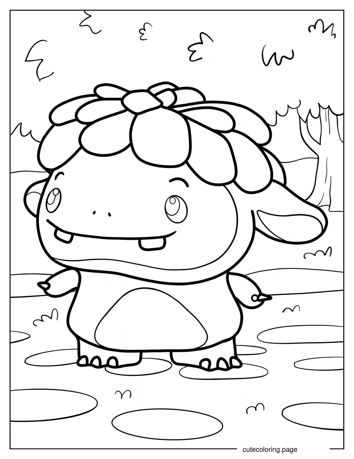 Grumbles Standing In The Garden coloring page