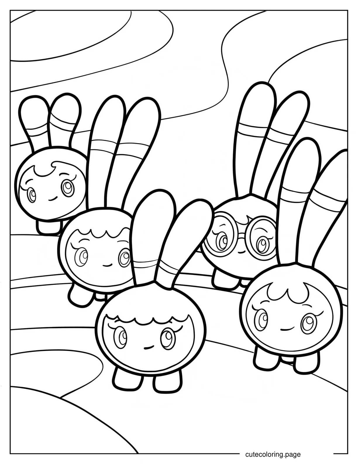 Kawaii Squeaky Peepers Coloring Page For Preschoolers coloring page