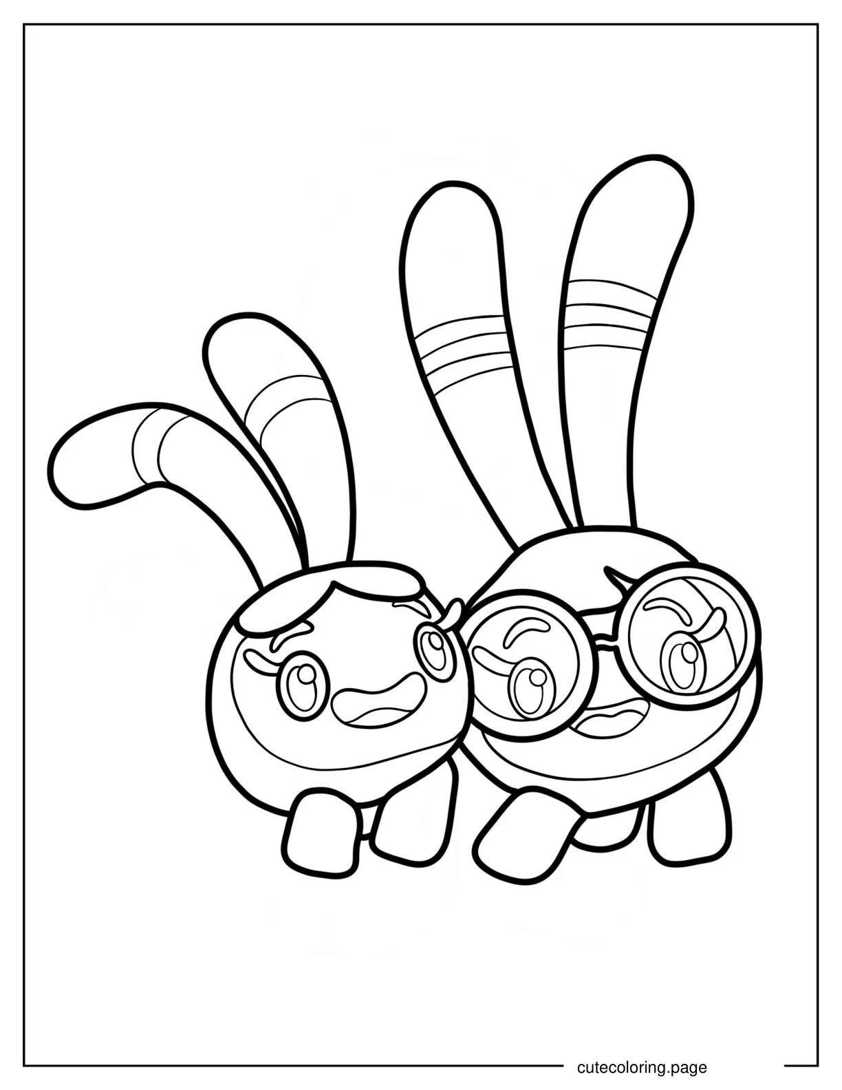 Two Squeaky Peepers Smiling Coloring Sheet For Preschoolers coloring page