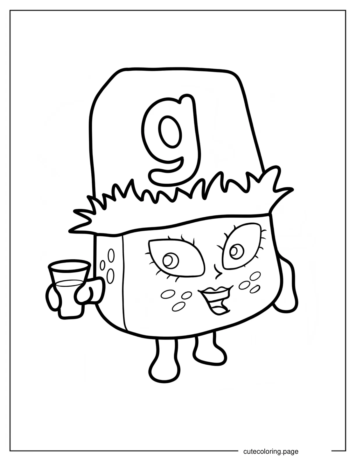 Alphablock G Holding Glass Of Water coloring page