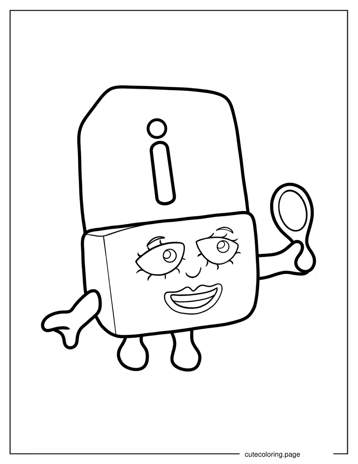 Alphablock I Outline Coloring Sheet For Kids coloring page