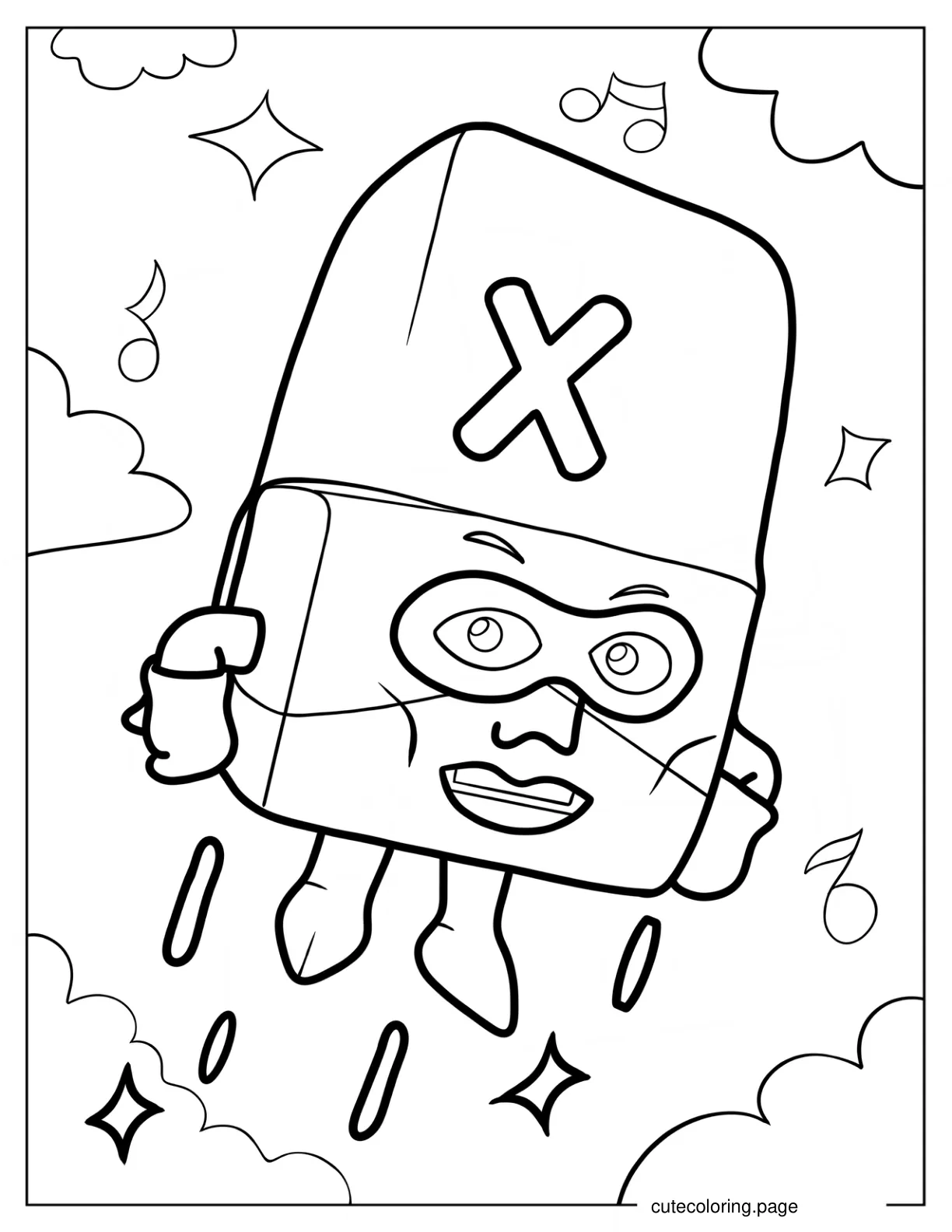 Alphablock X Flying In The Sky Coloring Page coloring page