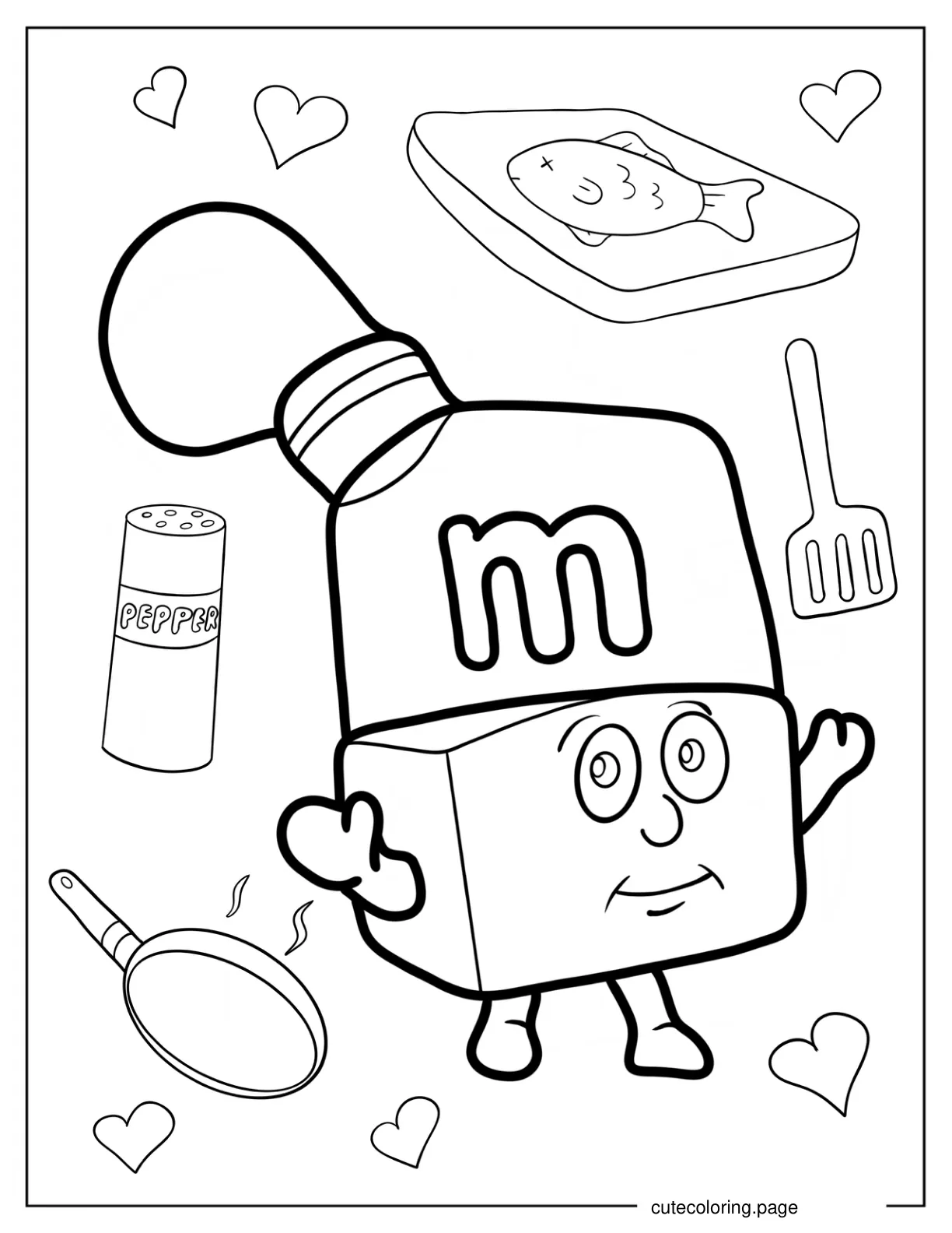 Chef Alphablock M Coloring Sheet coloring page