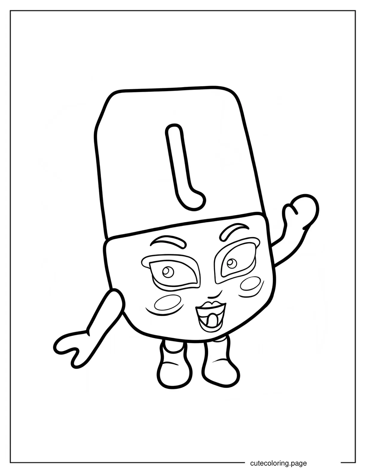 Easy Alphablock I Waving Coloring Page For Kids coloring page