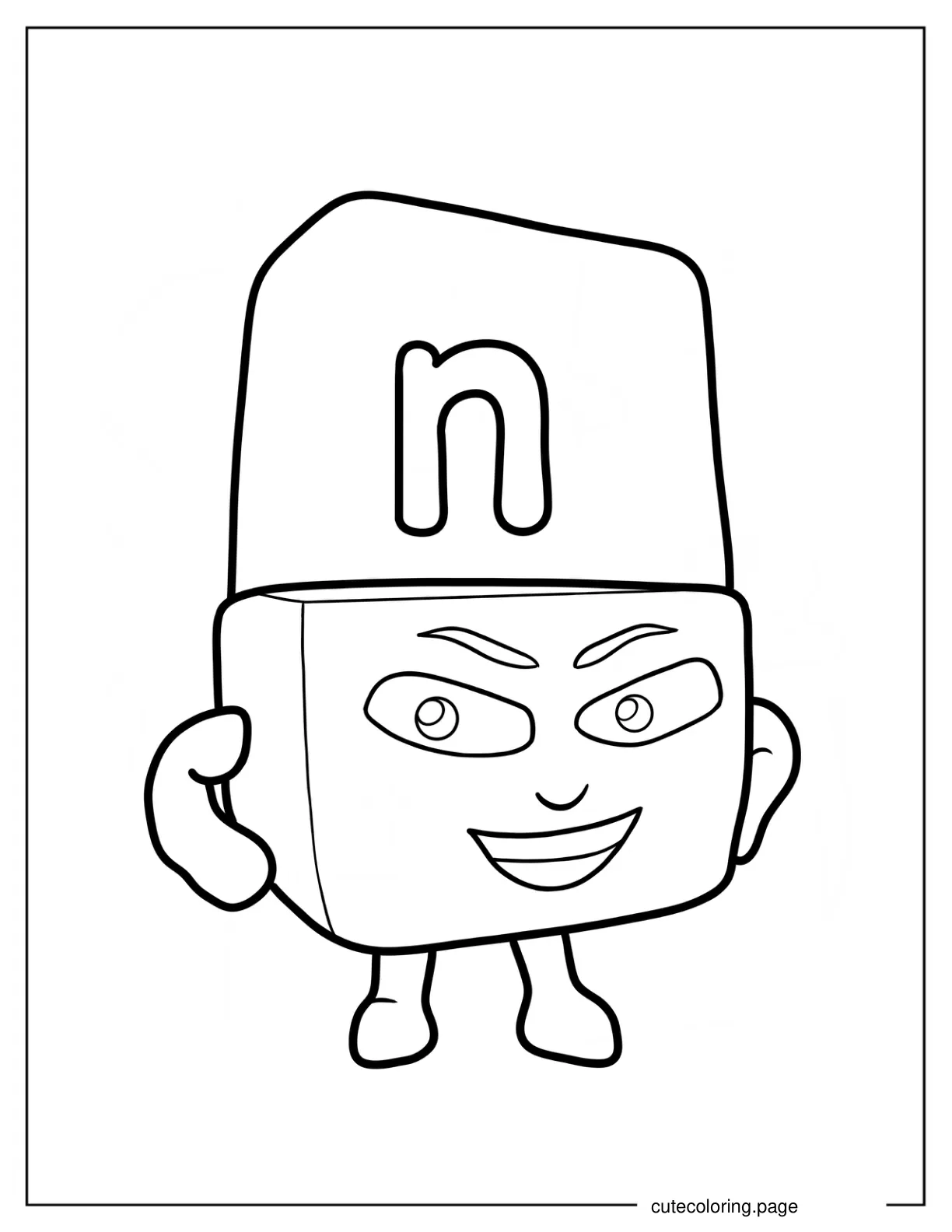 Easy Alphablock N Coloring Page For Preschoolers coloring page