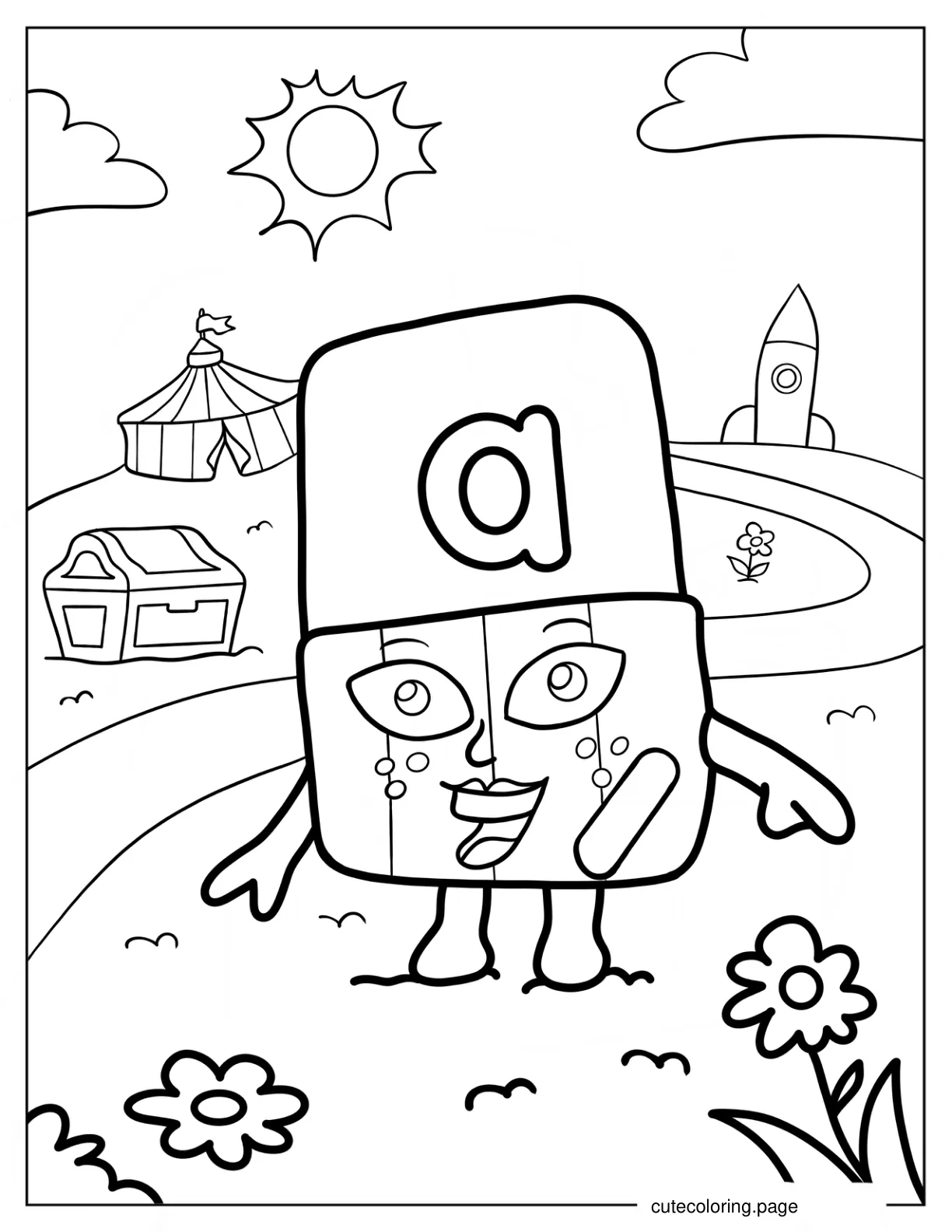 Fun Alphablock A Coloring Page For Kids coloring page