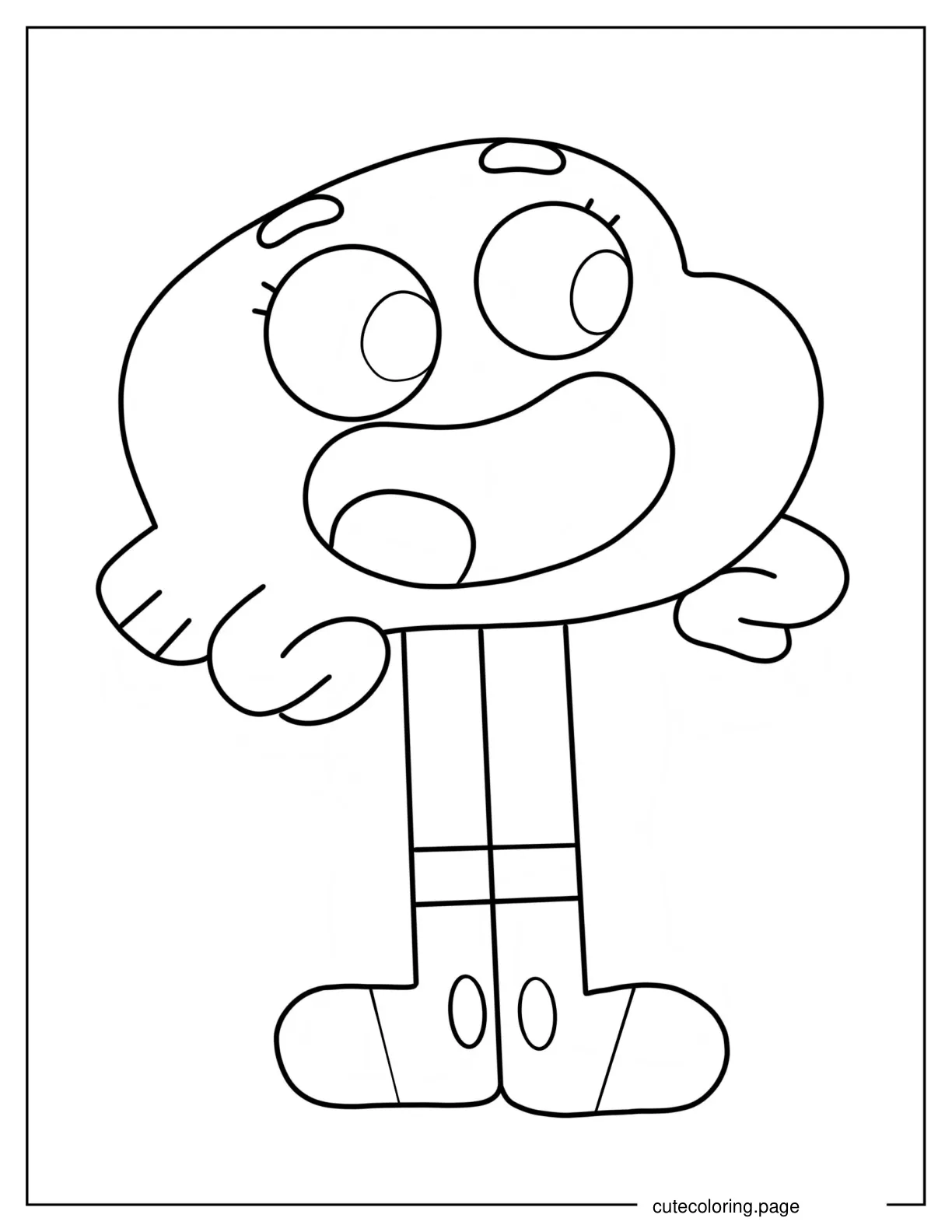 Cute Darwin Watterson Coloring Sheet For Preschoolers coloring page