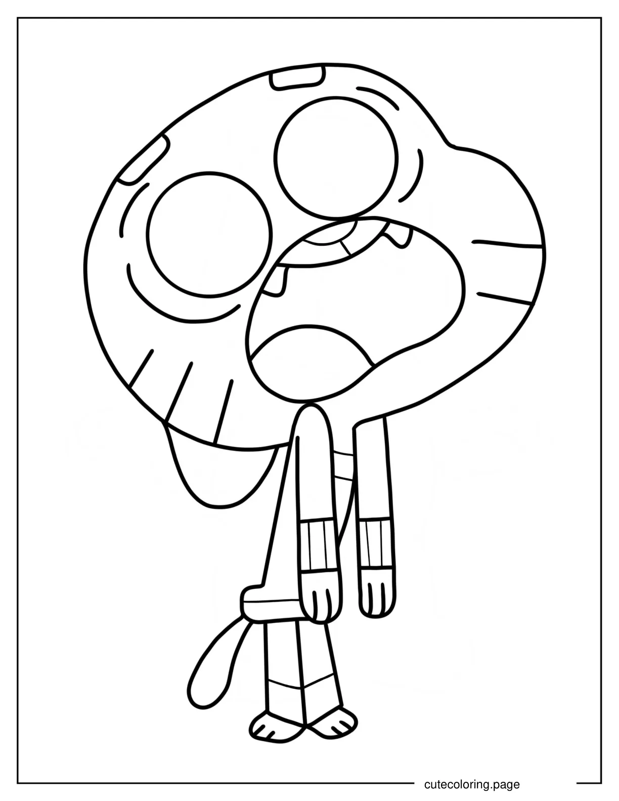 Gumball Watterson Screaming Coloring Page coloring page