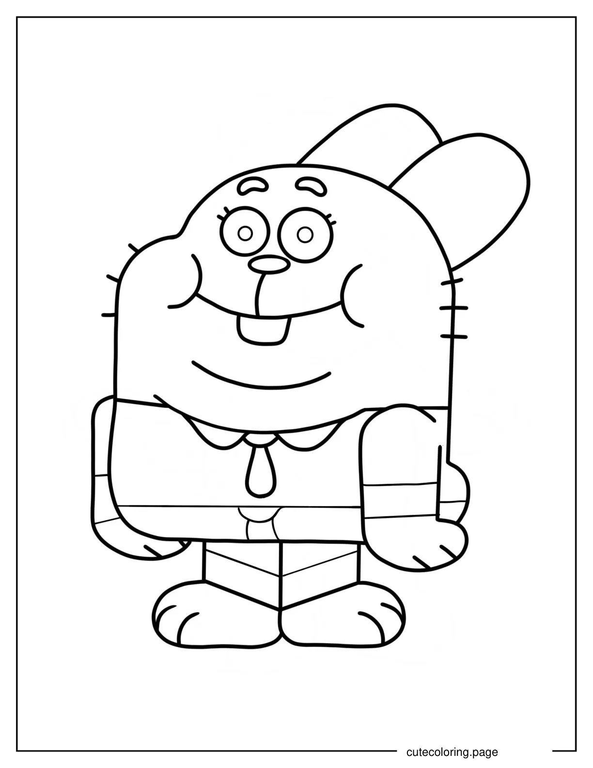 Simple Richard Watterson Outline From The Amazing World Of Gumball coloring page