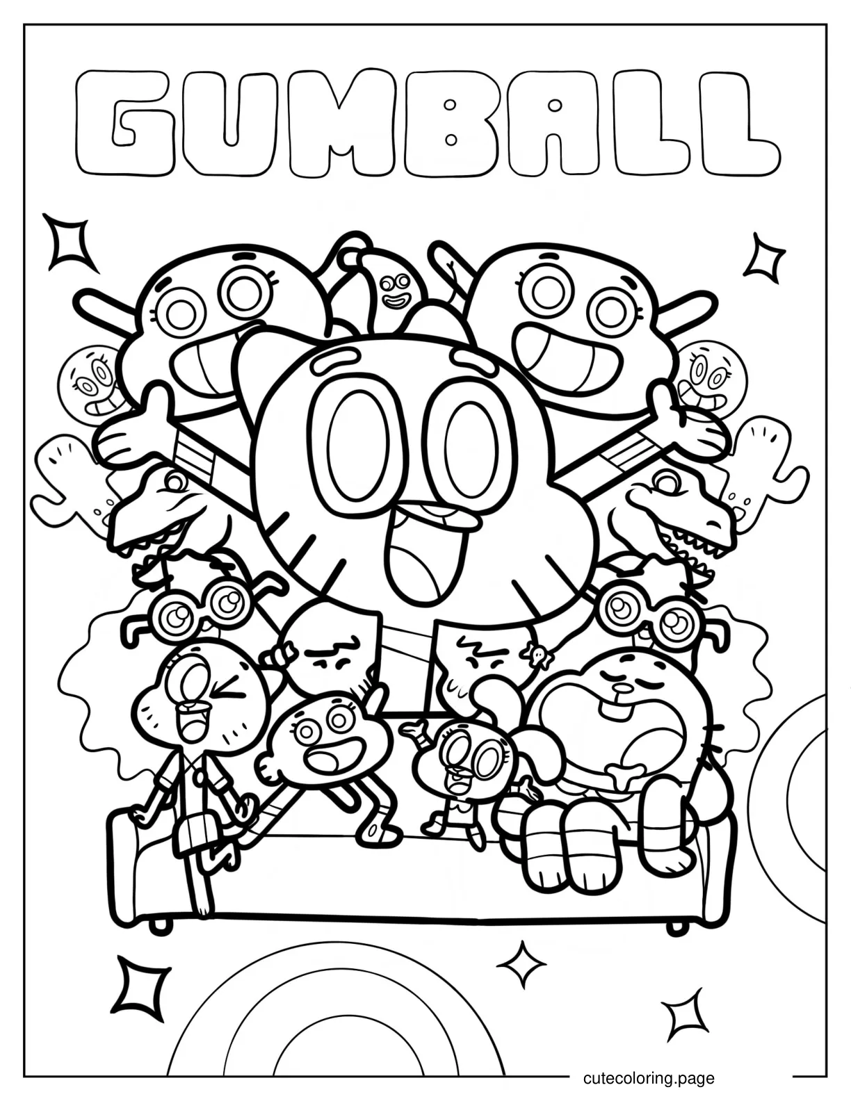 The Amazing World Of Gumball Poster coloring page