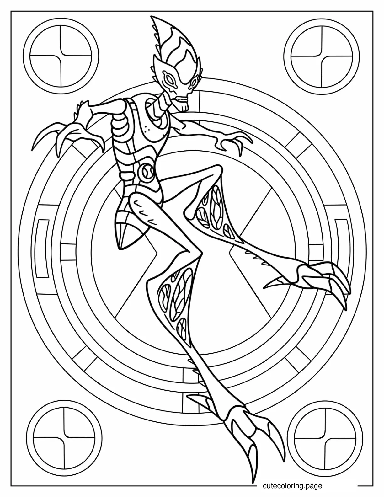 Ben 10 Crashhopper Leaping coloring page