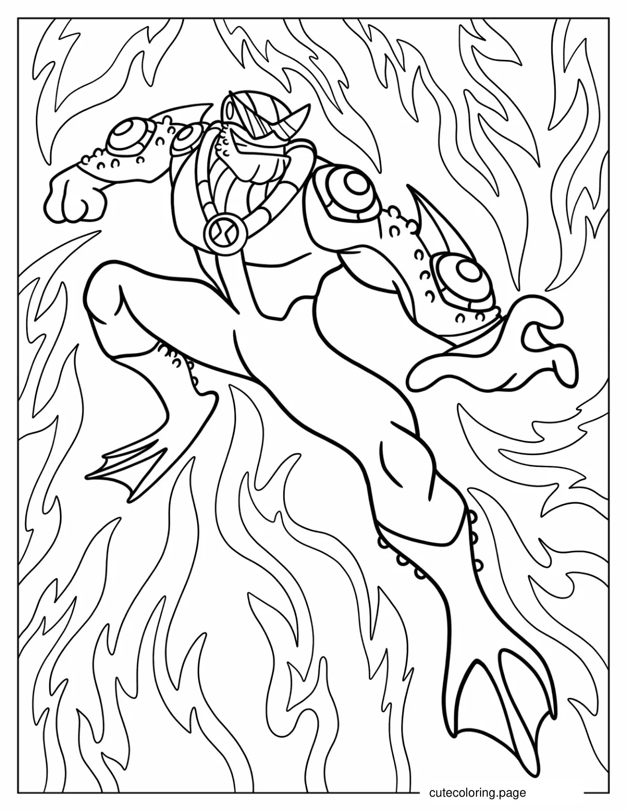 Bullfrag Smirking In Battle Coloring Sheet coloring page