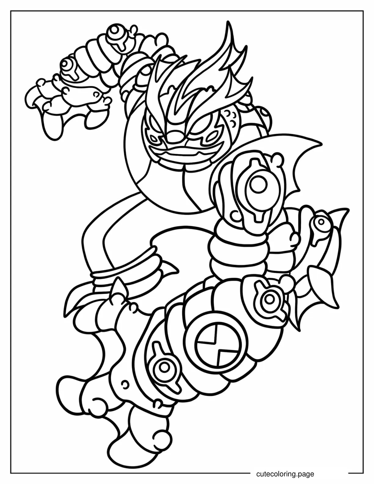 Easy Ben 10 Slapback Outline Coloring Page For Kids coloring page