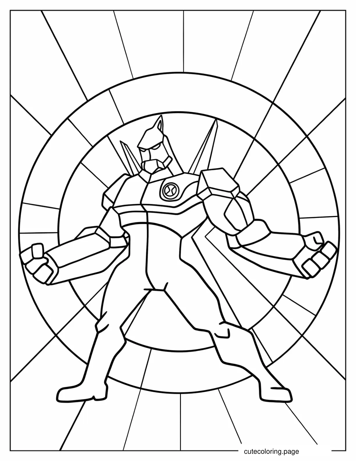 Simple Diamondhead Coloring Sheet coloring page