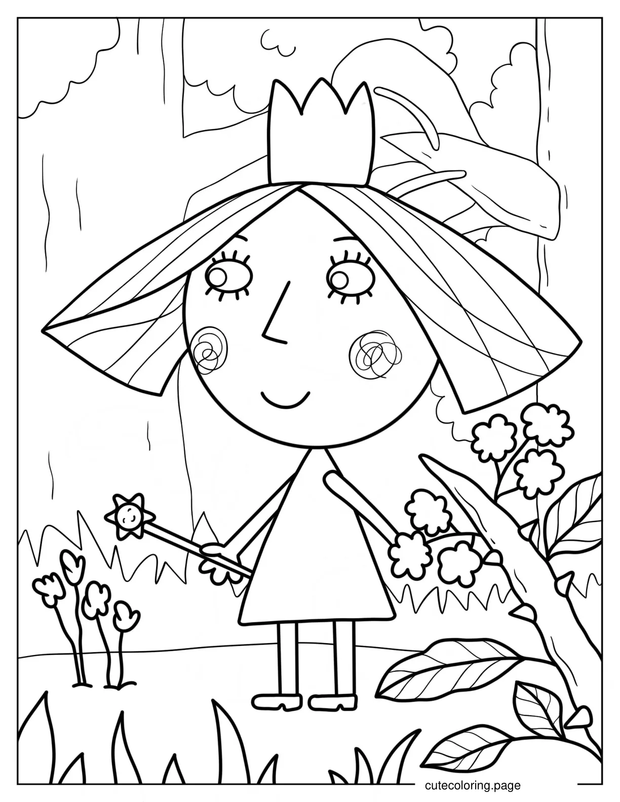 Detailed Holly Thistle In The Forest Coloring Page coloring page