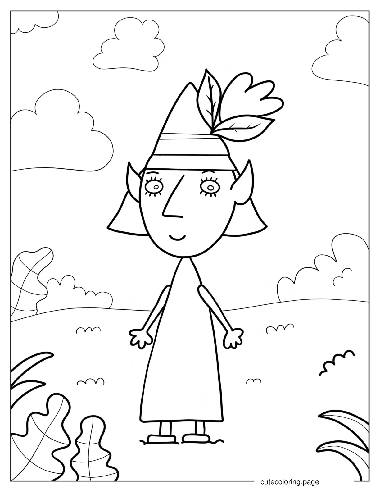 Mrs. Elf From Ben And Holly Little Kingdom coloring page