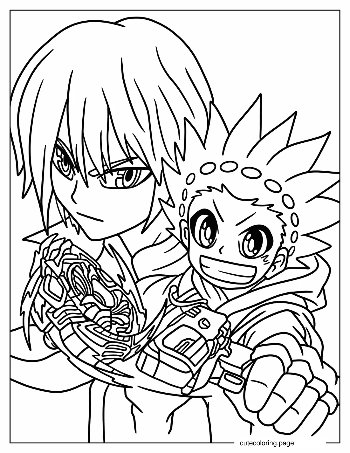 Valt Aoi And Shu Kurenai Beybalde Burst Coloring Page coloring page