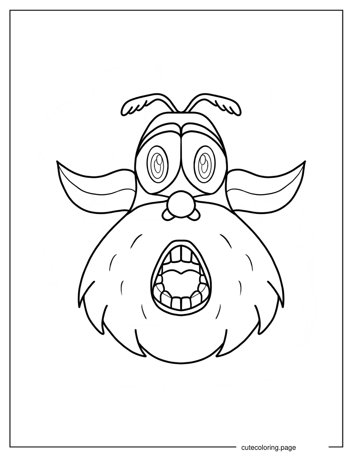 Booba Shocked Face Coloring Page For Preschoolers coloring page