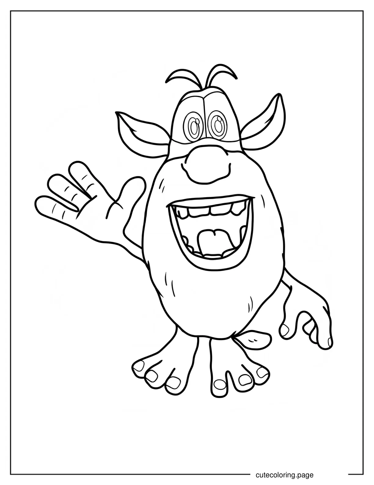 Booba Waving Coloring Sheet For Kids coloring page