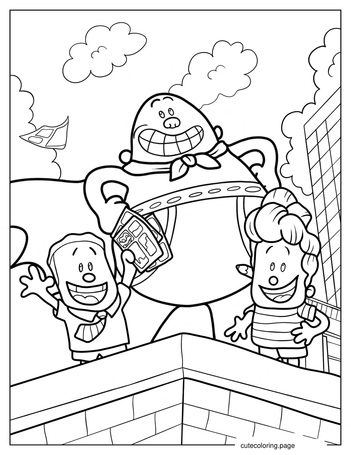 Captain Underpants George And Harold Grinning coloring page