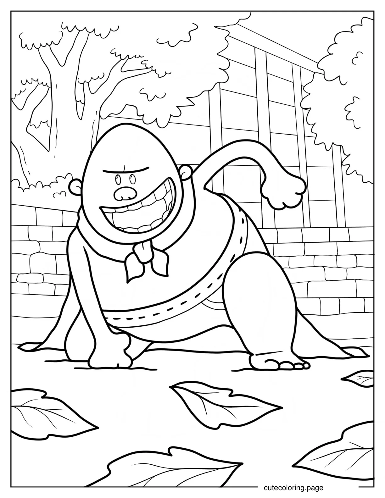 Captain Underpants In Superhero Pose Coloring Sheet coloring page