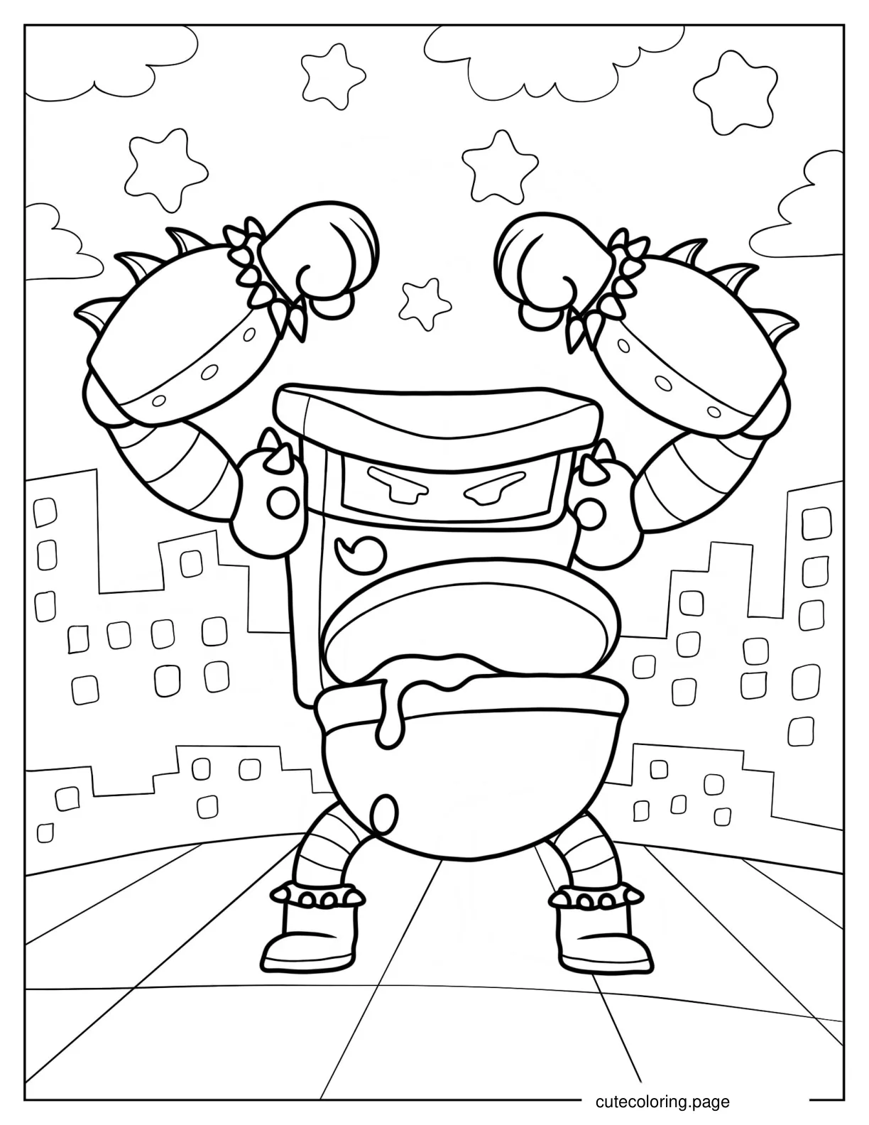 Captain Underpants Villain Turbo Toilet 2000 Coloring Sheet coloring page