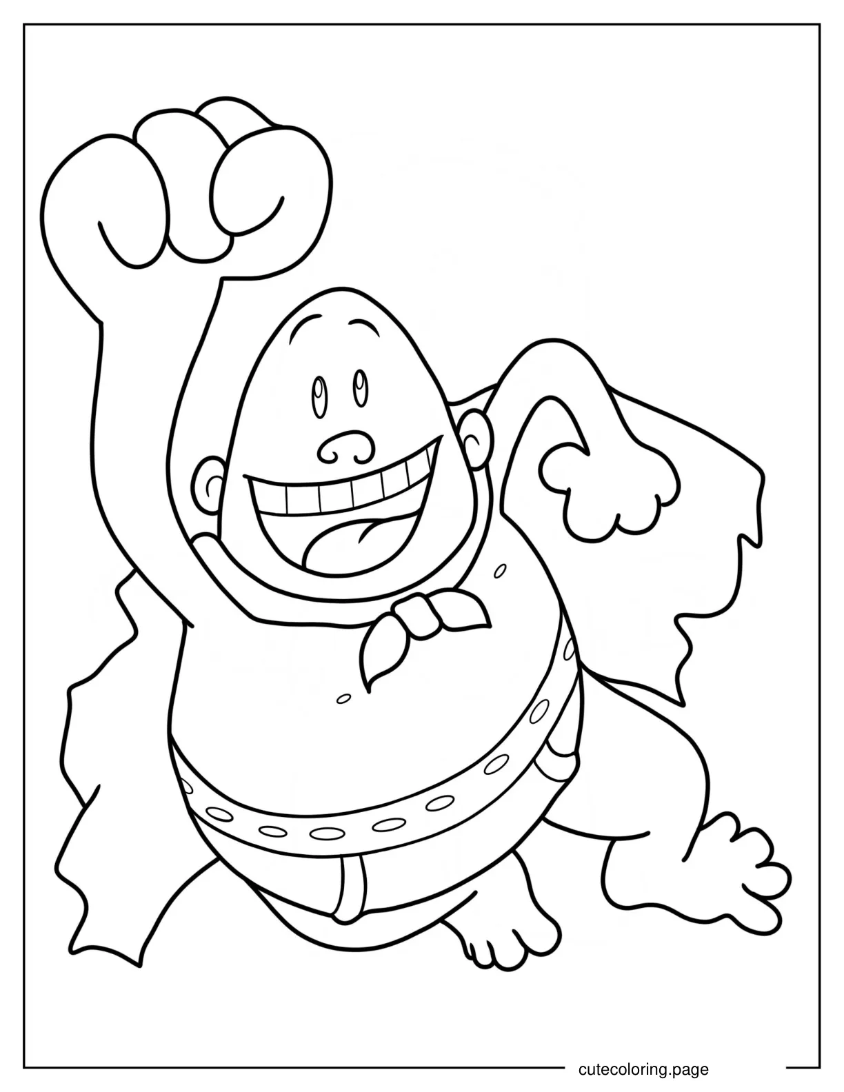 Cute Captain Underpants Coloring Page For Preschoolers coloring page