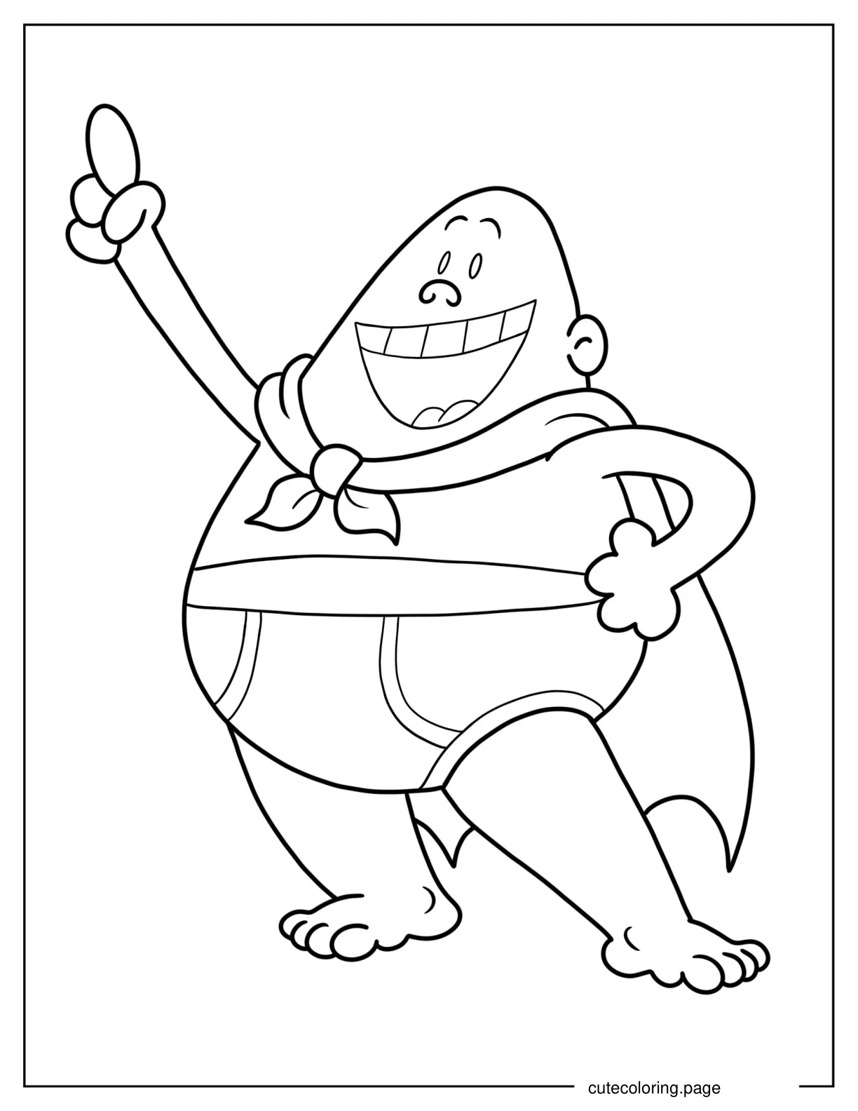 Easy Captain Underpants Coloring Sheet For Kids coloring page