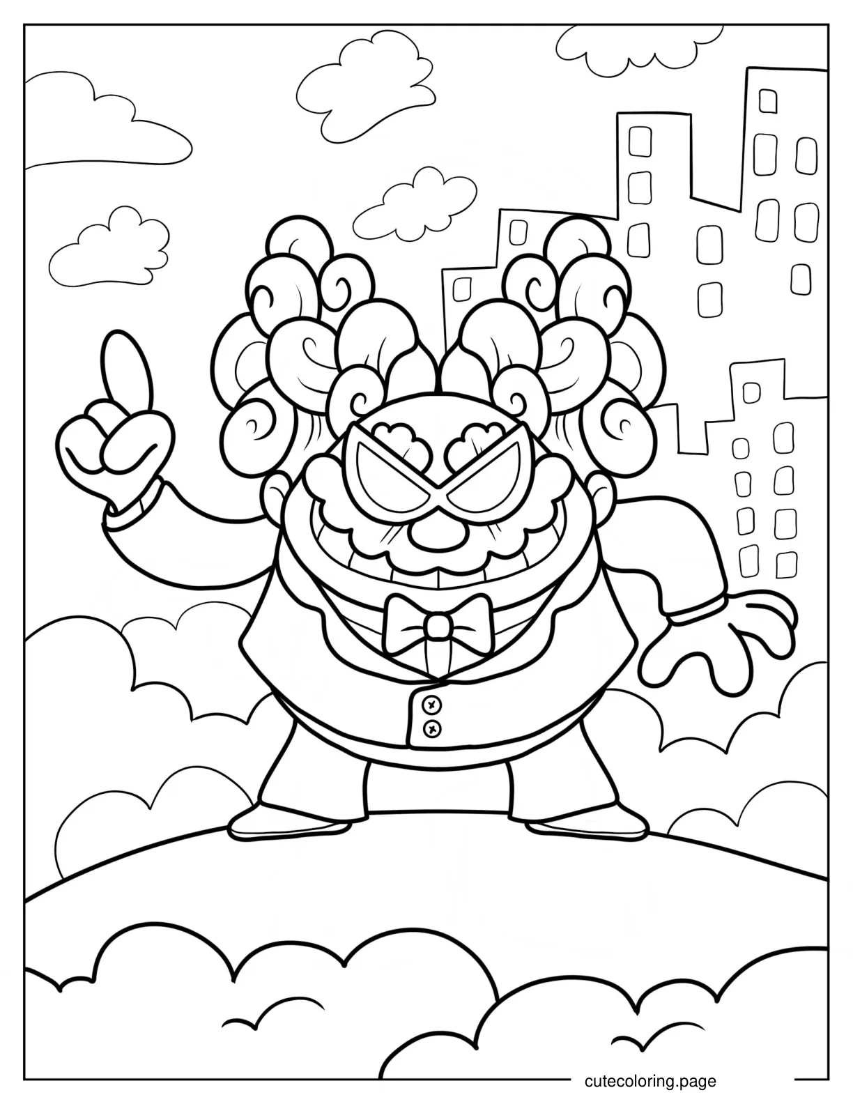 Professor Poopypants With An Evil Grin Coloring Page coloring page