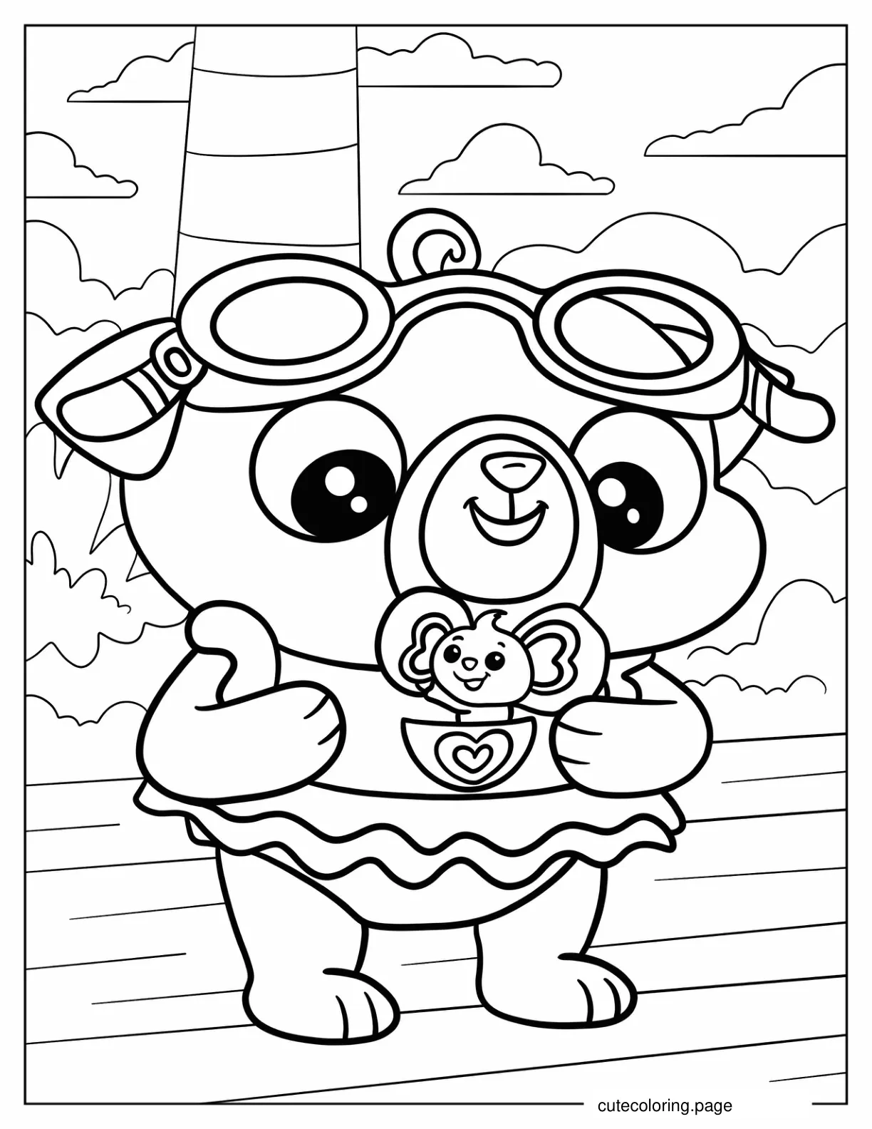 Chip And Potato On A Beach Coloring Sheet coloring page