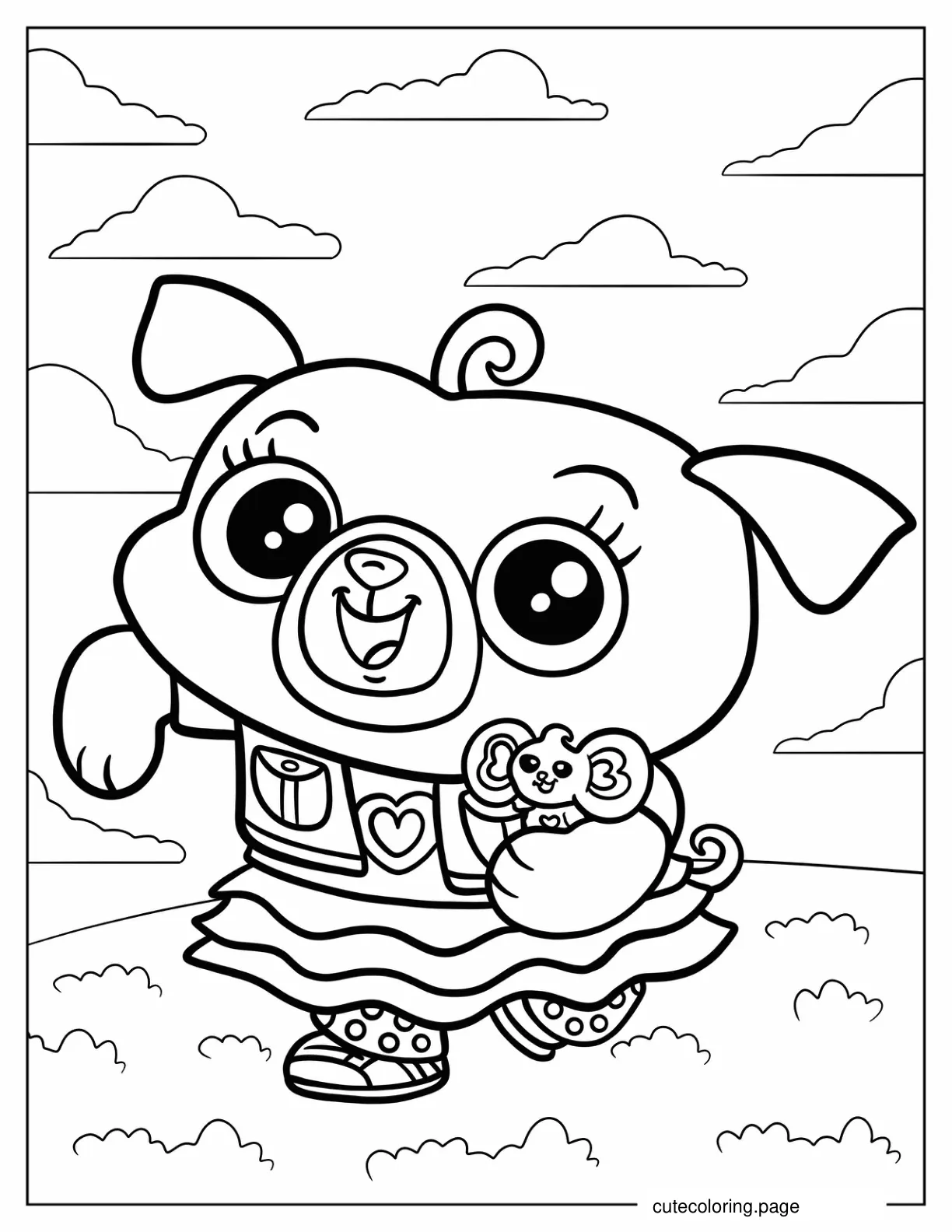 Chip And Potato Running On A Field coloring page