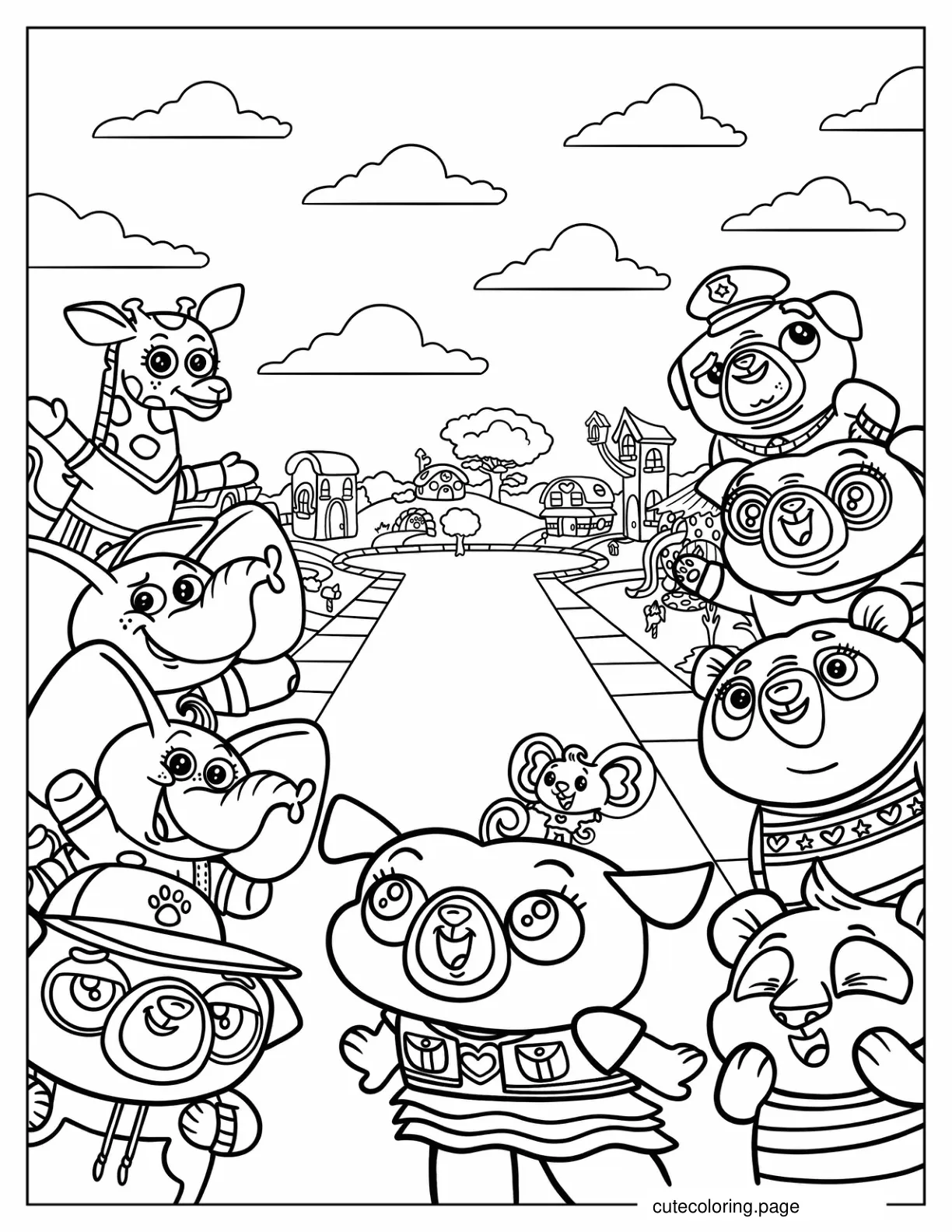 Chip And Potato With Friends Coloring Page coloring page