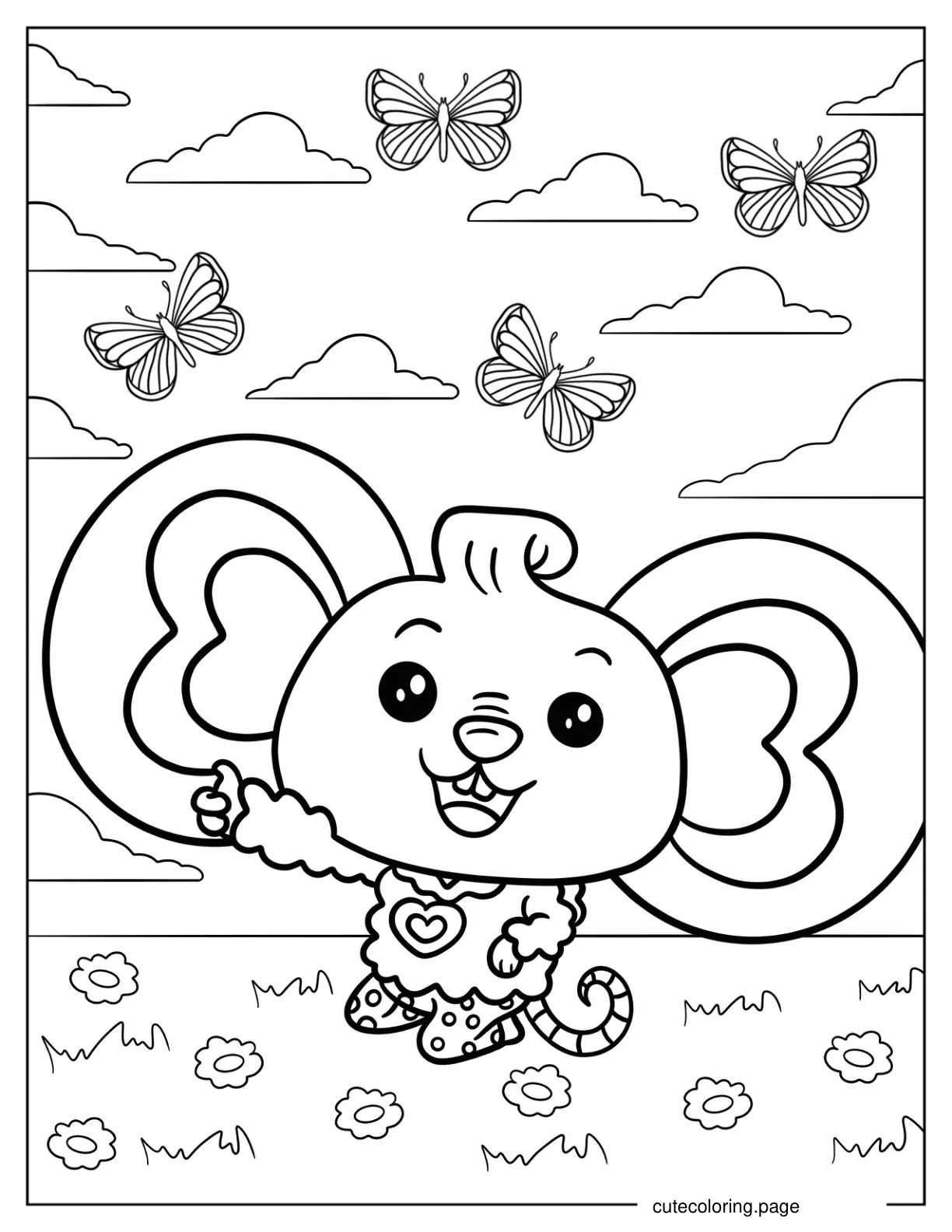 Kawaii Potato On A Field Coloring Sheet For Kids coloring page