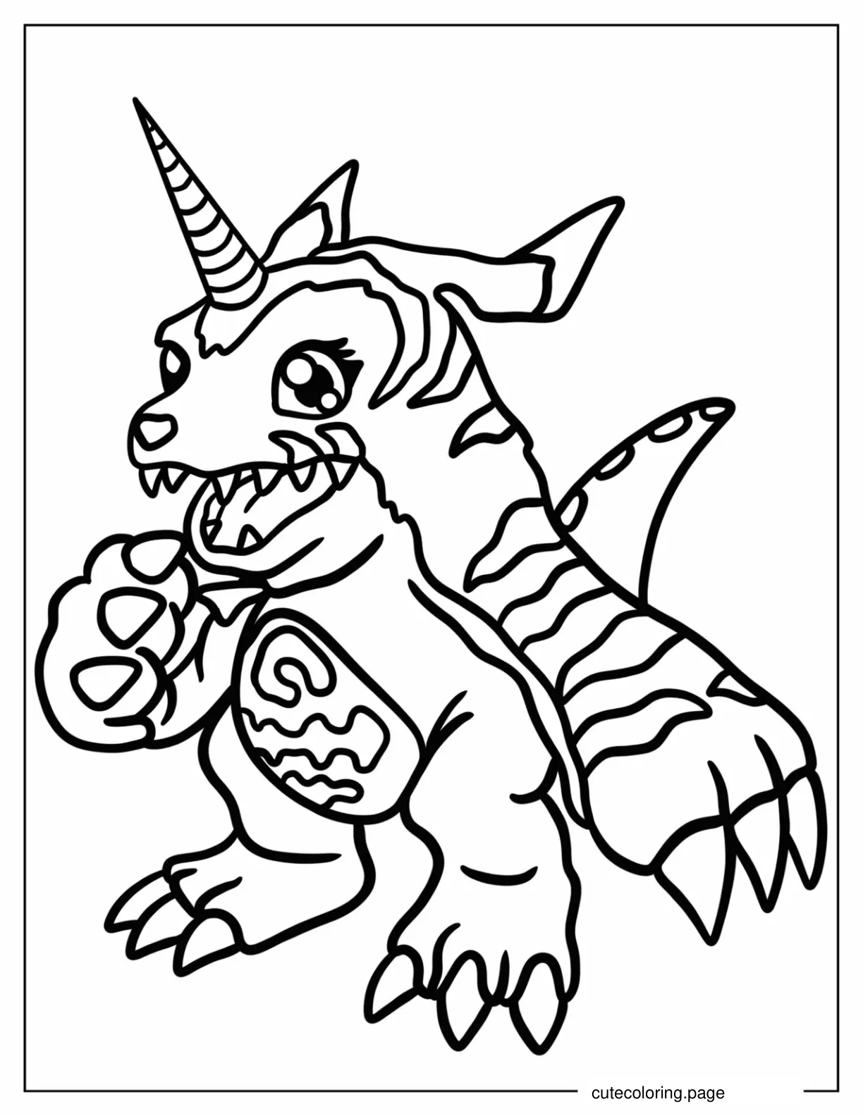 Cute Gabumon Coloring Page For Kids coloring page