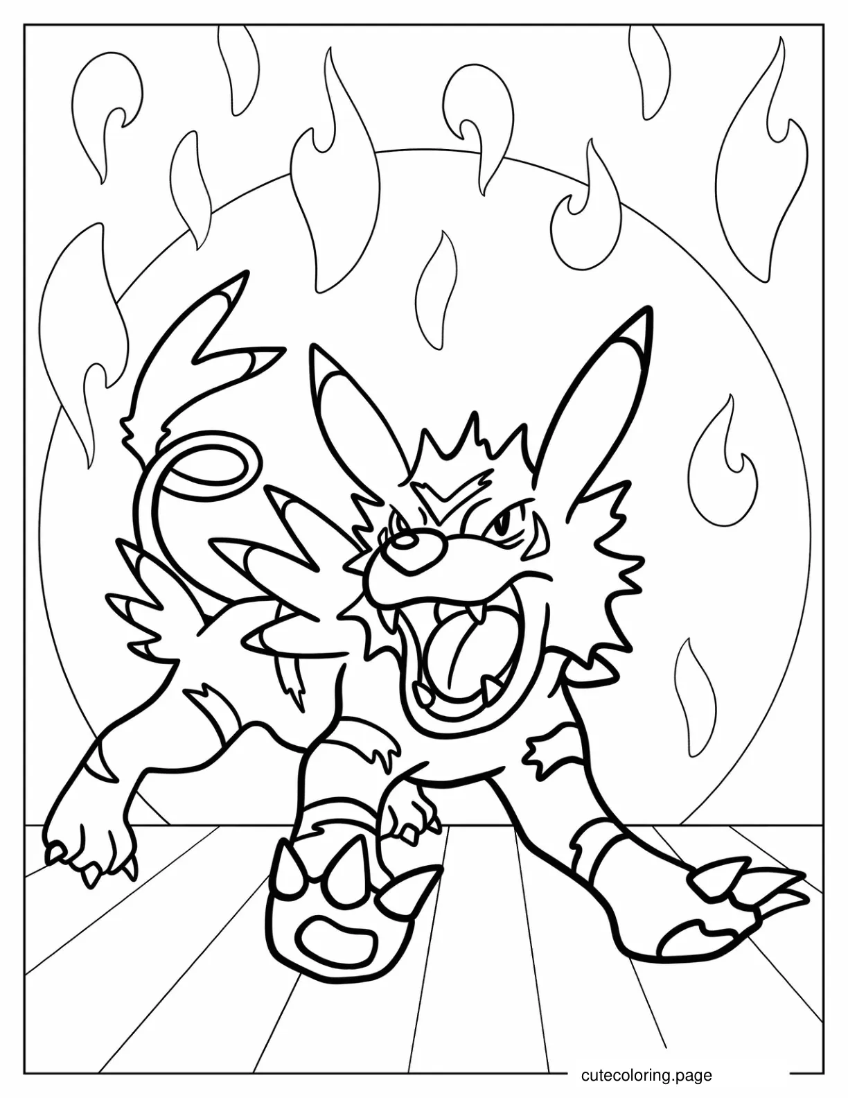 Garurumon Growling Coloring Page For Kids coloring page