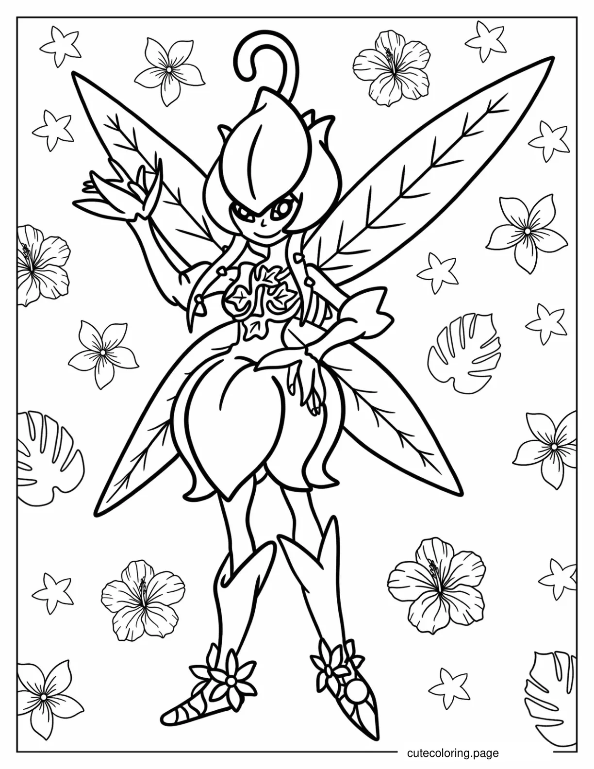 Kawaii Lilimon Smiling Coloring Page coloring page