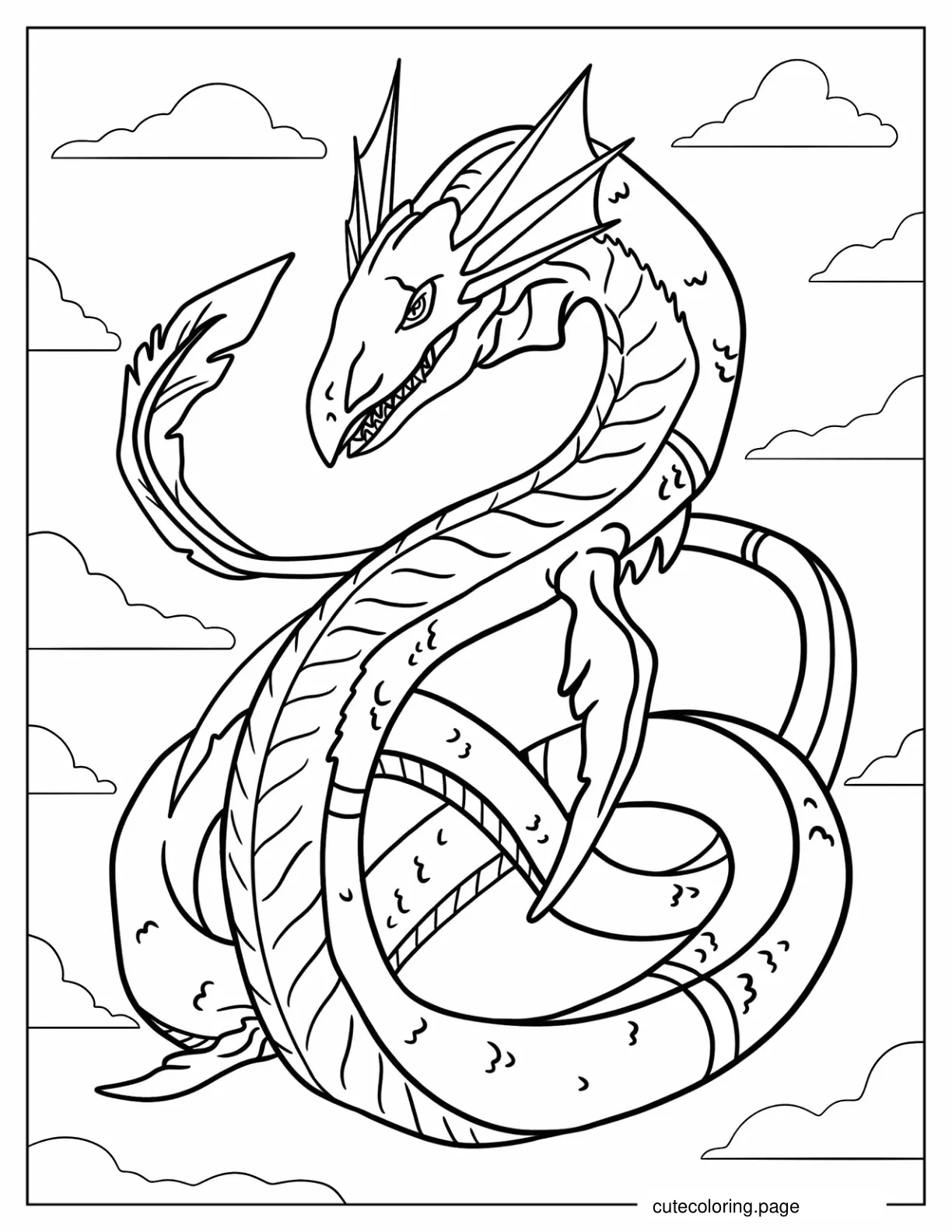 Majestic Seadramon Digimon Coloring Page coloring page