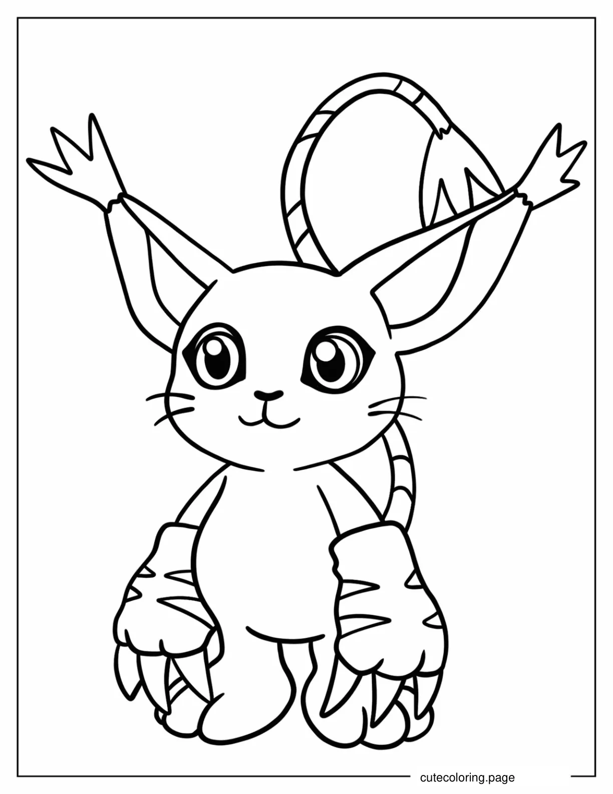 Smiling Gatomon Coloring Sheet coloring page