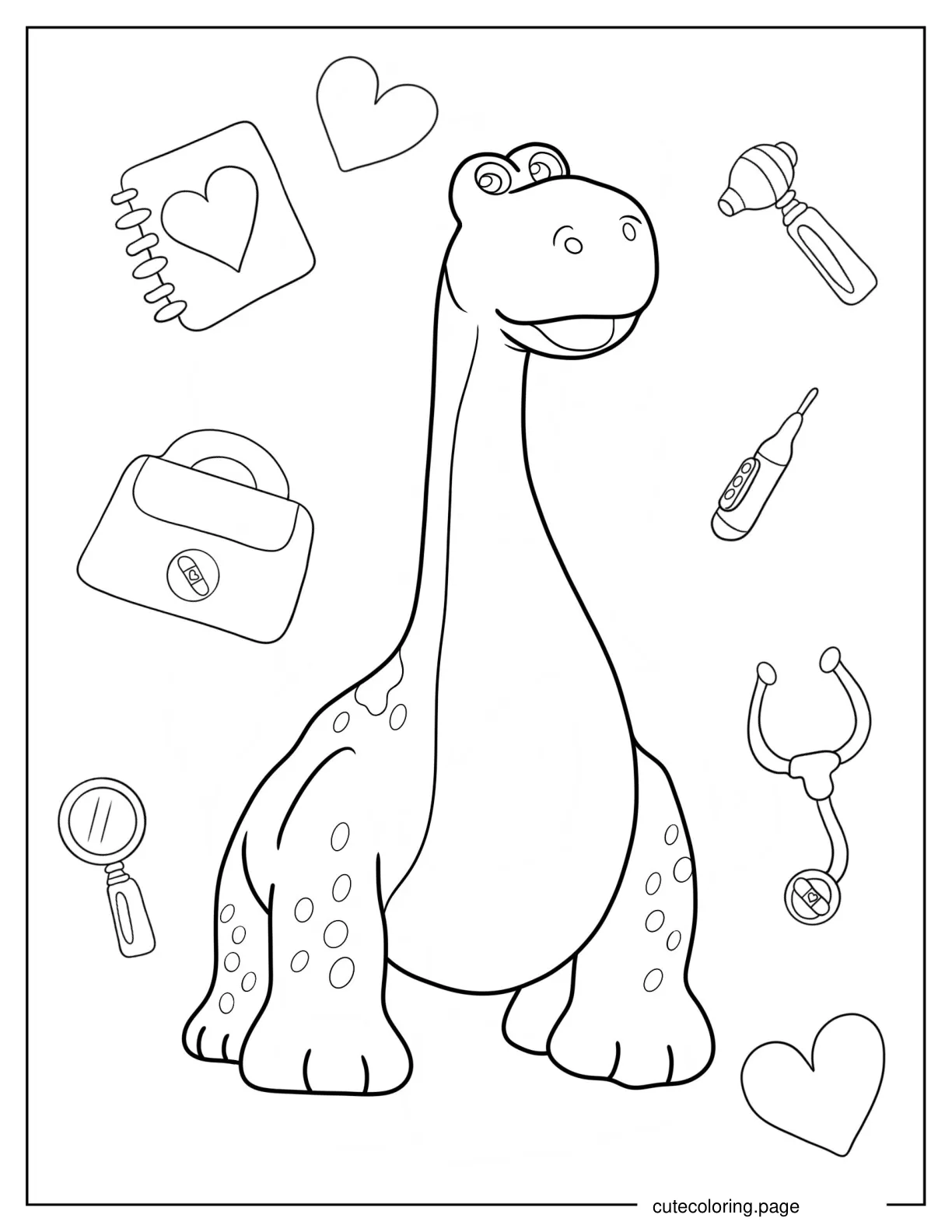 Bronty The Dinosaur Coloring Page coloring page