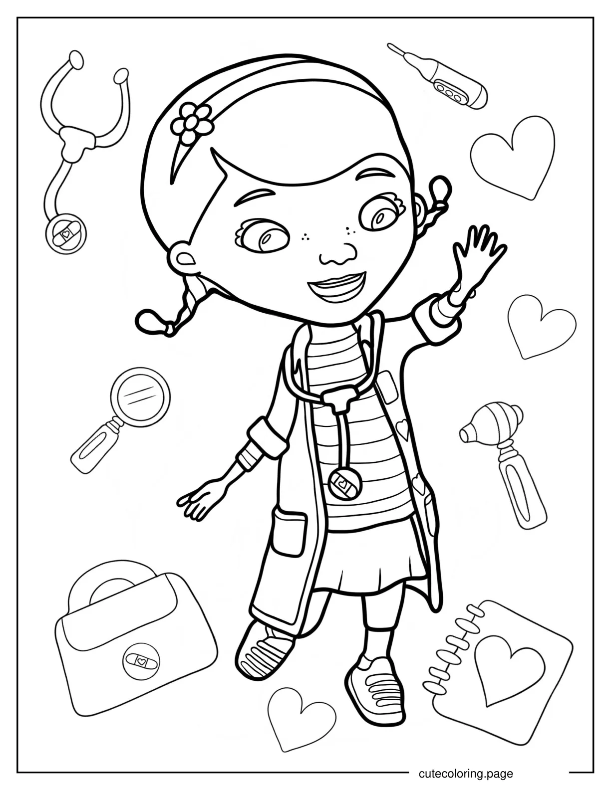 Doc McStuffins Waving Coloring Sheet coloring page