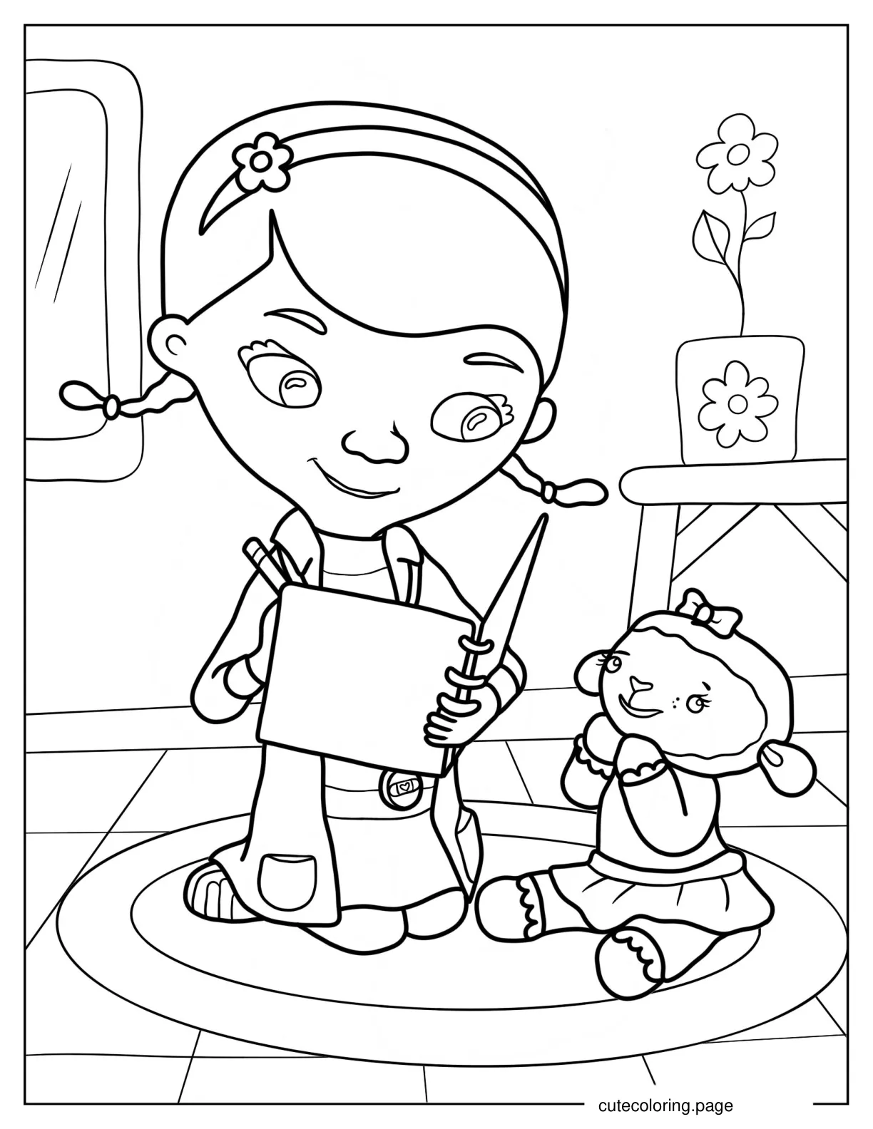 Doc McStuffins Writing Prescription For Lambie Coloring Page coloring page