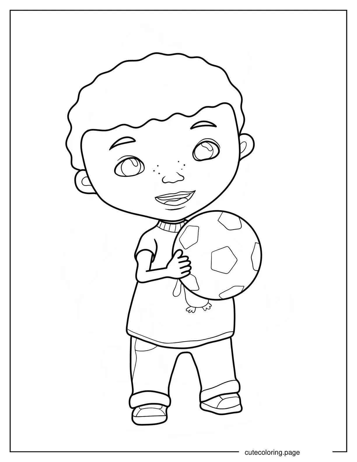 Donny McStuffins Holding Soccer Ball Coloring Page coloring page