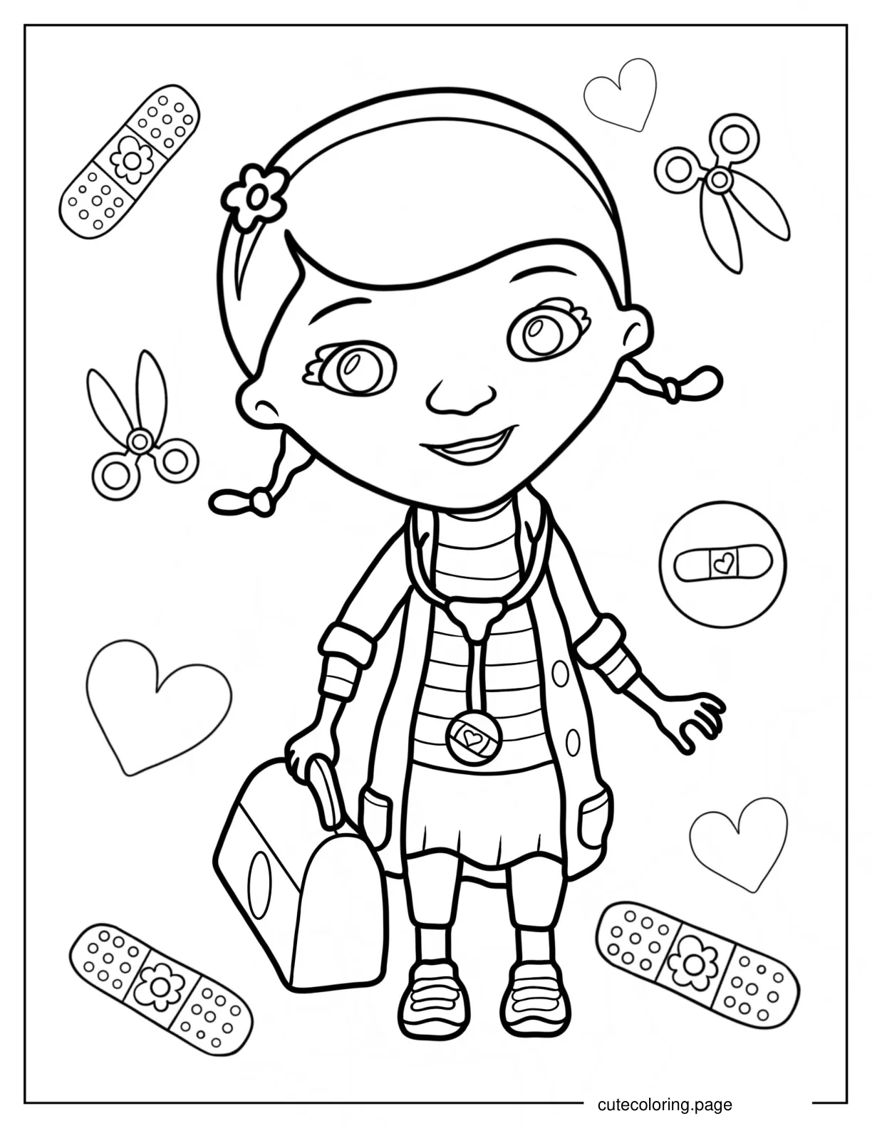 Easy Dottie _Doc_ McStuffins Coloring Page For Kids coloring page