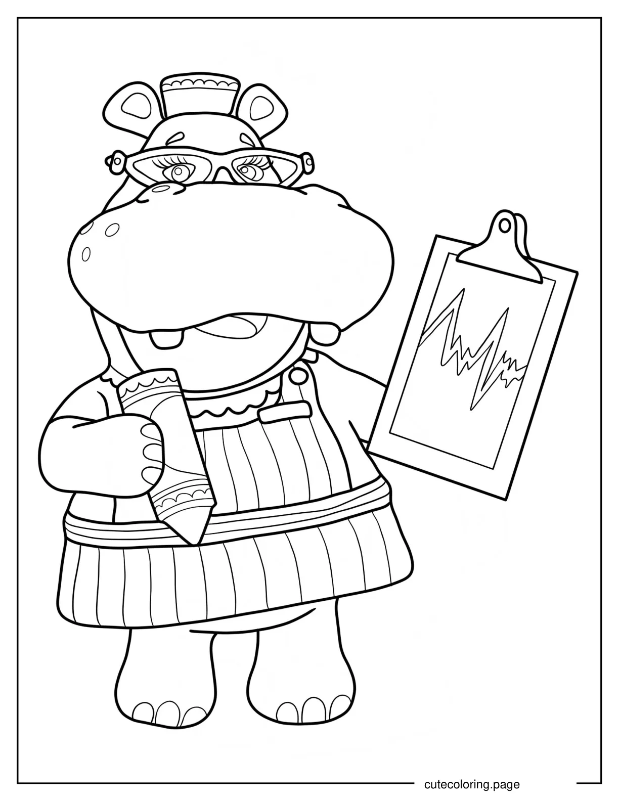 Nurse Hallie Holding Clipboard And Crayon coloring page