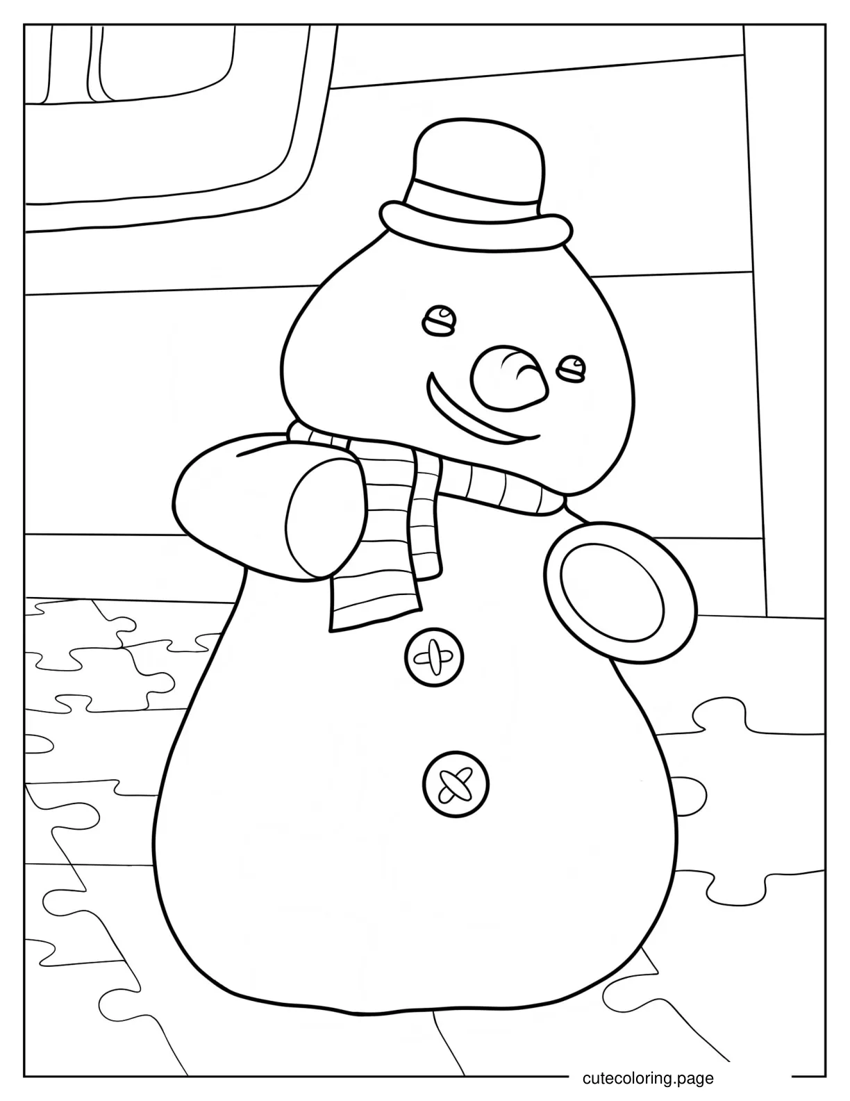 Smiling Chilly The Snowman Coloring Sheet coloring page