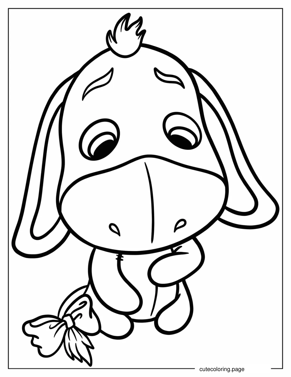 Chibi Eeyore Outline Coloring Sheet For Preschoolers coloring page