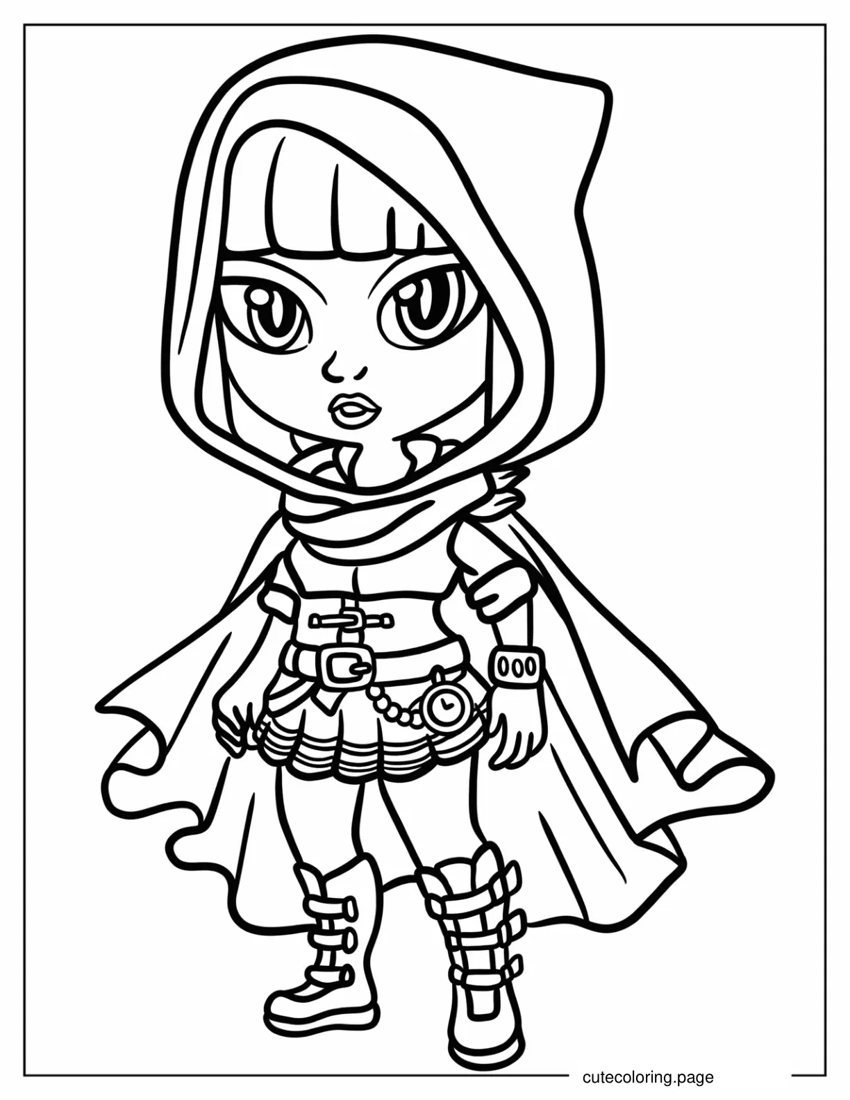 Cute Chibi Cerise Wood Ever After High Coloring Sheet For Kids coloring page